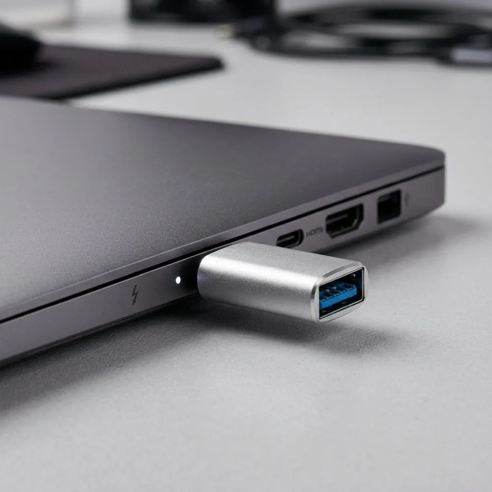 Adaptador de Datos y Carga USB-C - USB-A Blue Star, Blanco