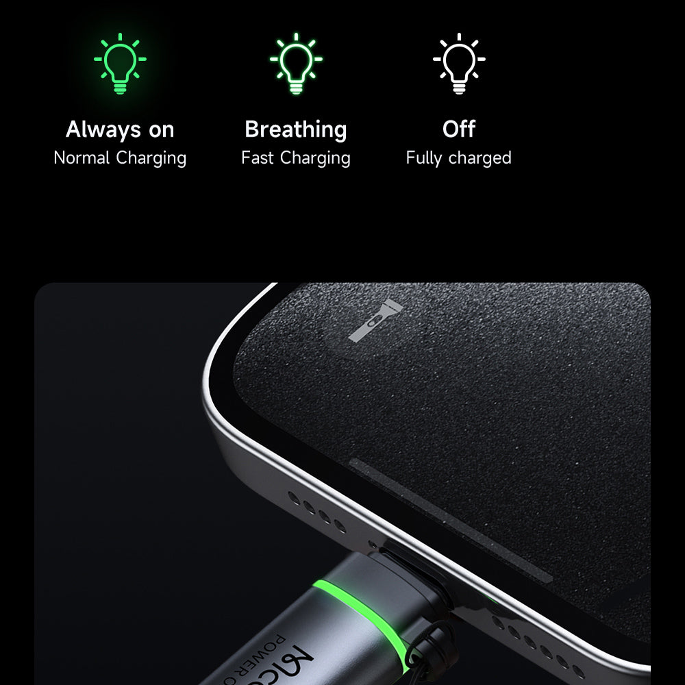 Adaptador de Datos y Carga Lightning - USB-C McDodo OT-6010 Power Off, Negro