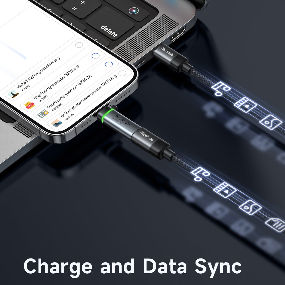 Adaptador de Datos y Carga Lightning - USB-C McDodo OT-6010 Power Off, Negro