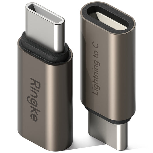 Adaptador de Datos y Carga Lightning - USB-C Ringke, Marrón, Set de 2 piezas