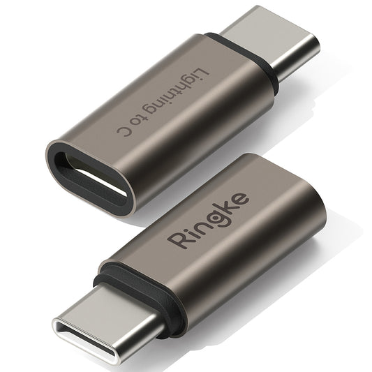 Adaptador de Datos y Carga Lightning - USB-C Ringke, Marrón, Set de 2 piezas
