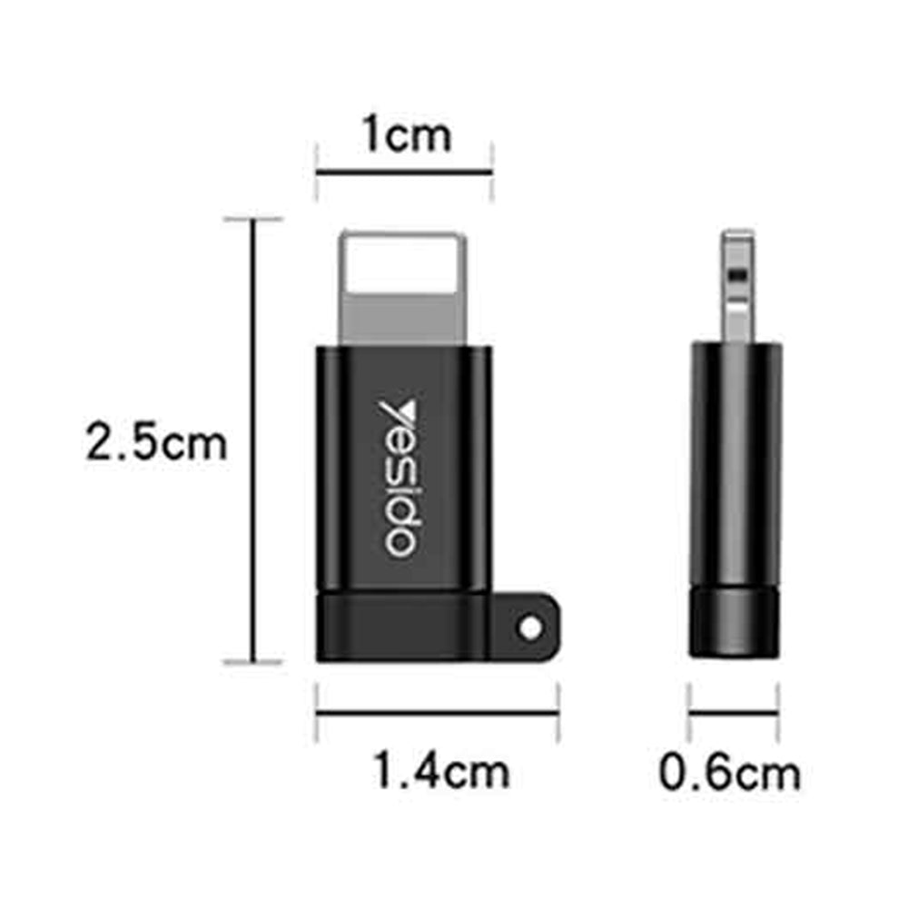 MicroUSB - Lightning Data and Charging Adapter Yesido GS05, Black