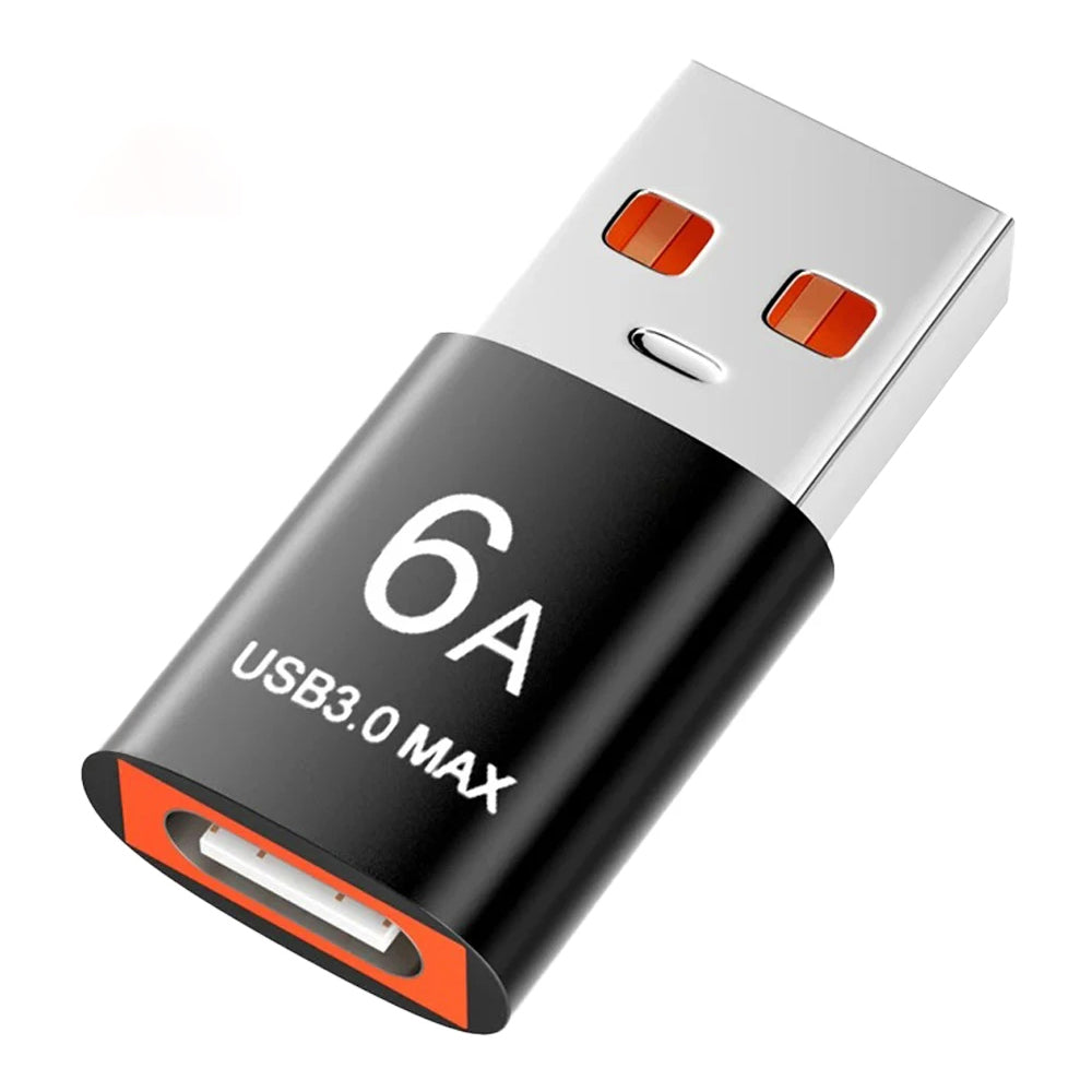 Adaptador de Datos y Carga USB-C - USB-A Techsuit A5 HyperPort, Negro Naranja