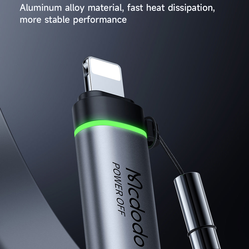 Adaptador de Datos y Carga USB-C - Lightning McDodo OT-2590 Power Off, Negro