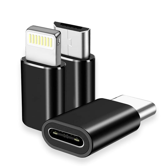 Adaptador de Datos y Carga USB-C - Lightning / microUSB / USB-A Techsuit A19 TriFlashX 3in1, Negro