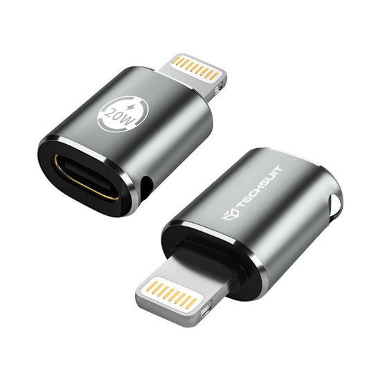 Adaptador de Datos y Carga USB-C - Lightning Techsuit A11 TitanCoreX, Gris
