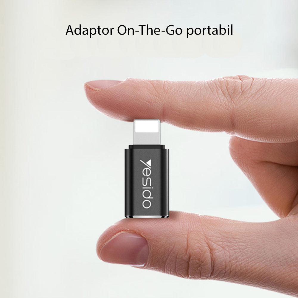 Adaptador de Datos y Carga USB-C - Lightning Yesido GS03, Negro
