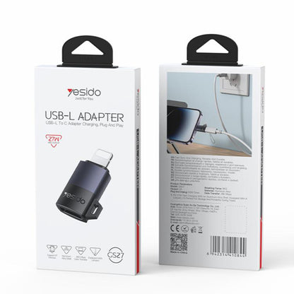 Adaptador de Datos y Carga USB-C - Lightning Yesido GS27, Gris