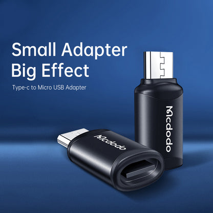 Adaptador de Datos y Carga USB-C - microUSB McDodo OT-7690, Negro