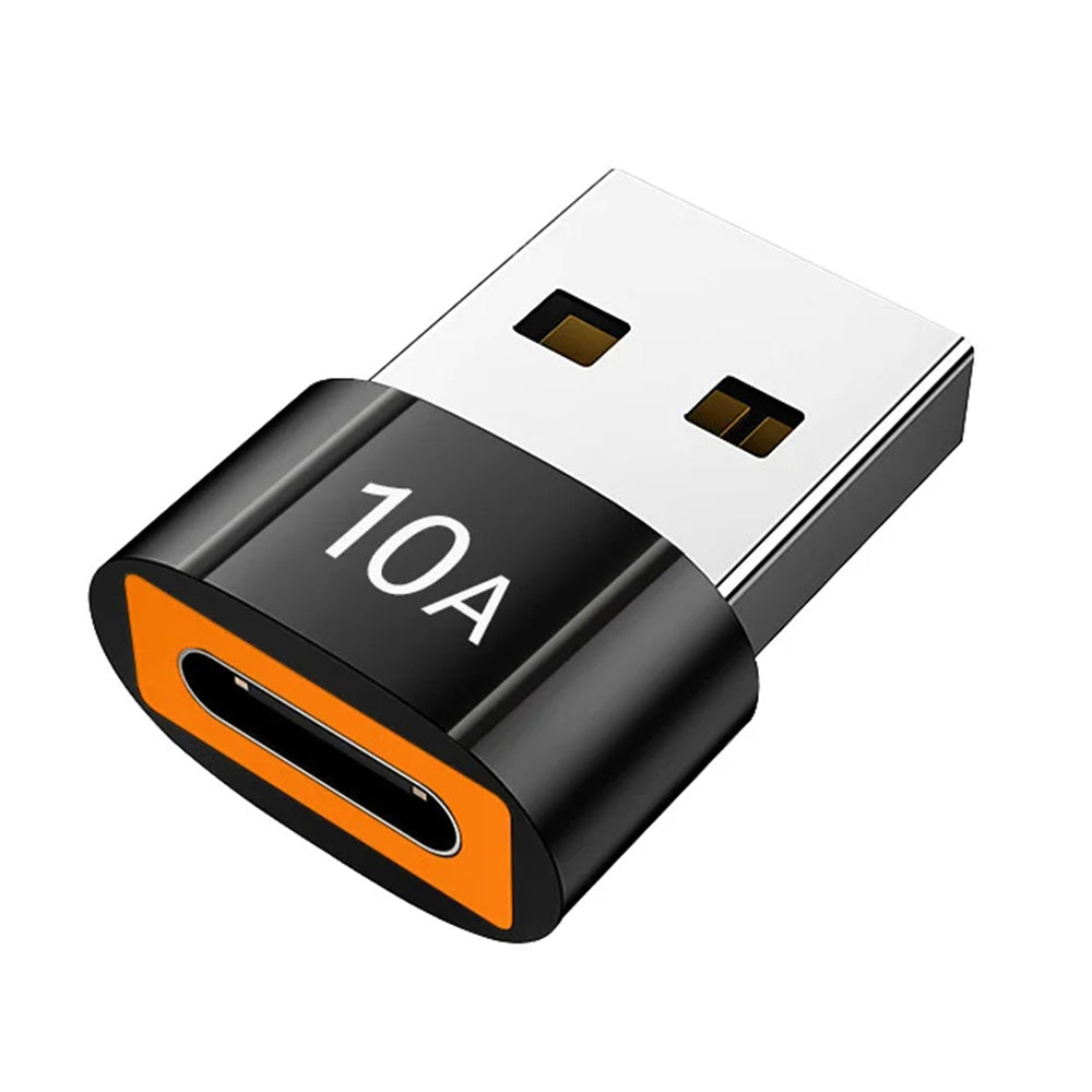 Adaptador de Datos y Carga USB-C - USB-A Techsuit A7 HyperPort, Negro Naranja