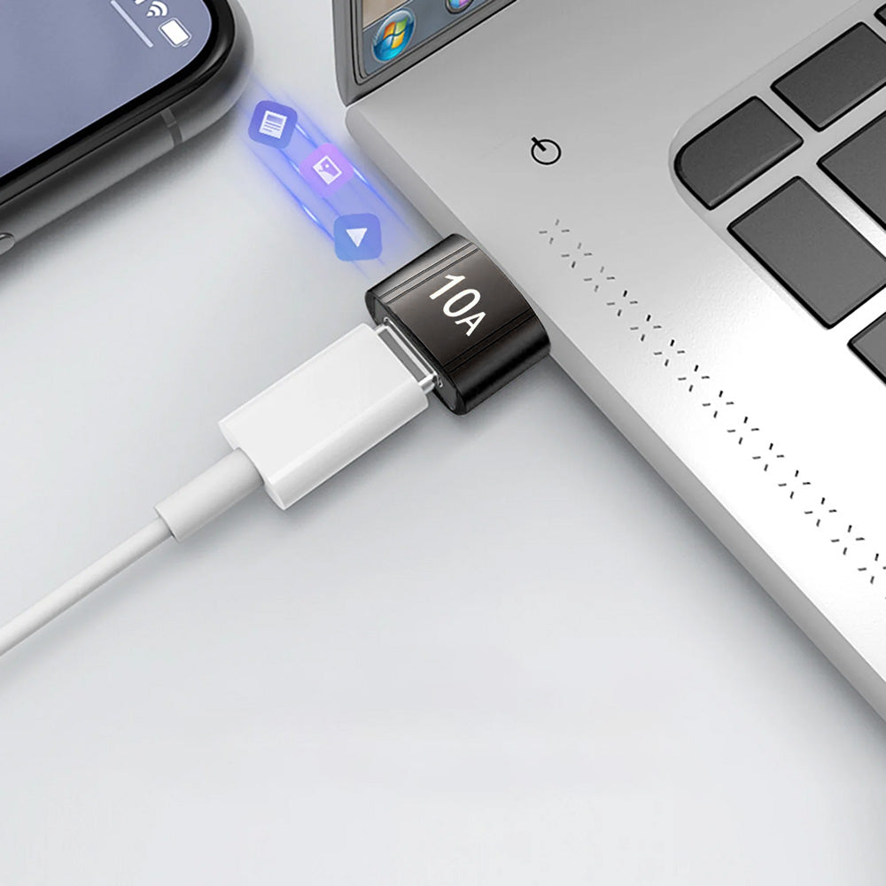 Adaptador de Datos y Carga USB-C - USB-A Techsuit A7 HyperPort, Negro Naranja