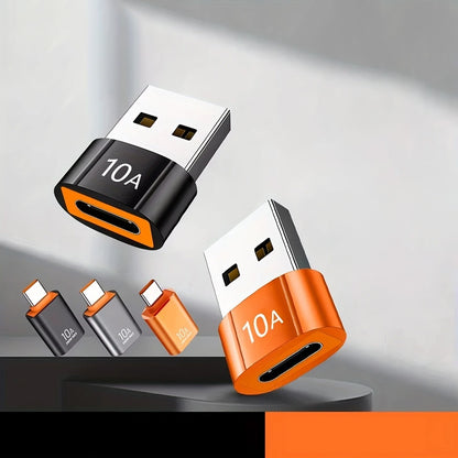 Adaptador de Datos y Carga USB-C - USB-A Techsuit A7 HyperPort, Negro Naranja