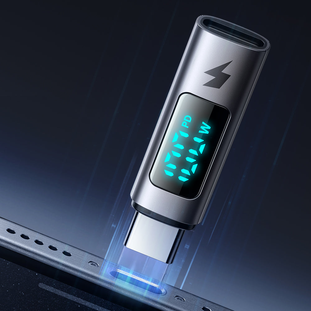 Adaptador de Datos y Carga USB-C - USB-C McDodo OT-6090 Wales Display, Negro