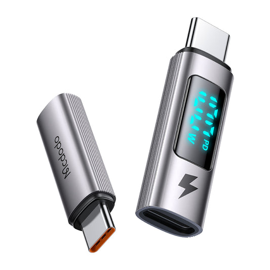 Adaptador de Datos y Carga USB-C - USB-C McDodo OT-6090 Wales Display, Negro