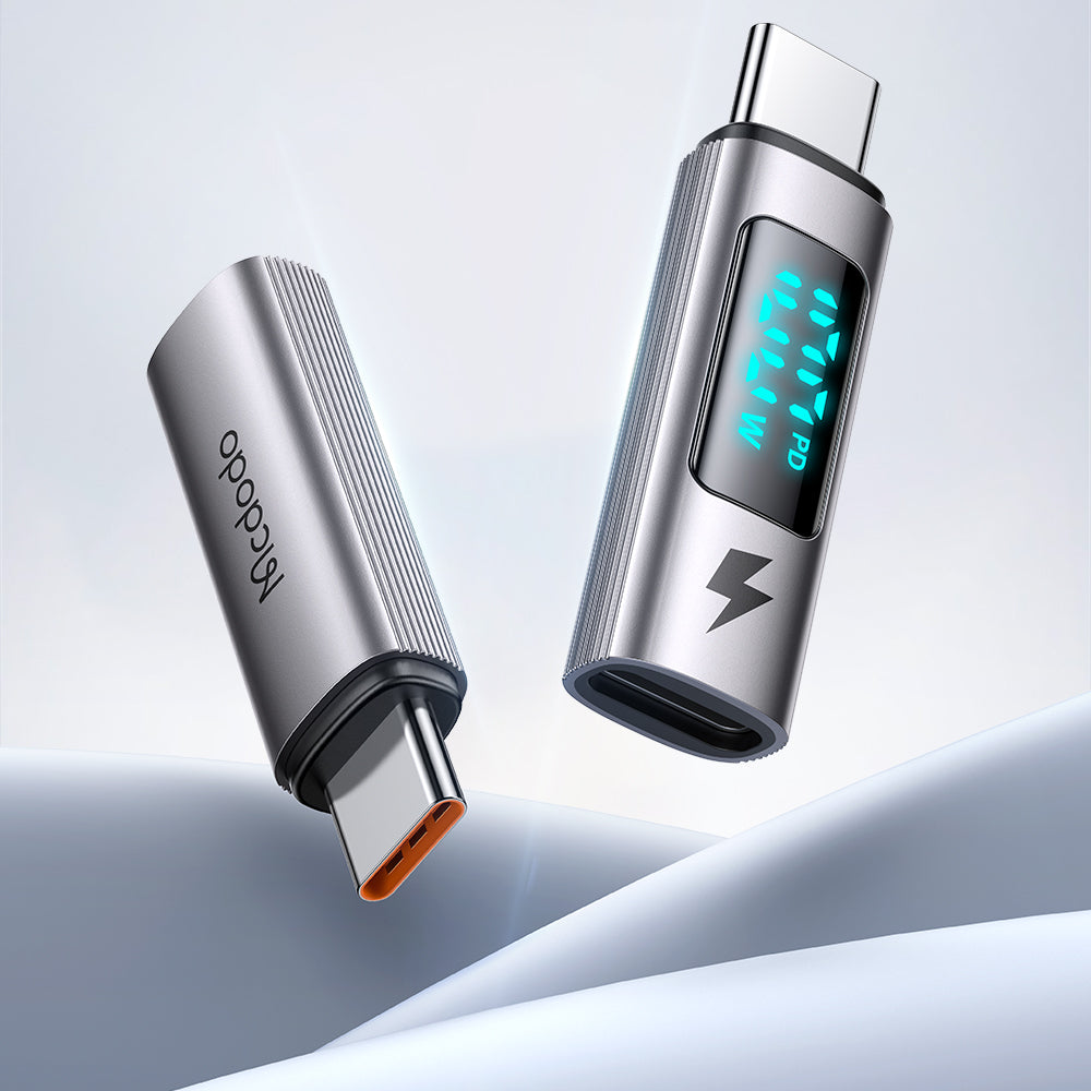 Adaptador de Datos y Carga USB-C - USB-C McDodo OT-6090 Wales Display, Negro