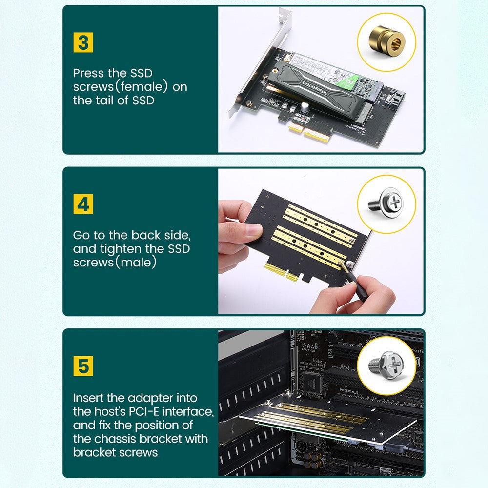 Adaptador Interfaz SSD UGREEN CM302 (70504), NVMe M.2 / SATA - PCIe 3.0 X4