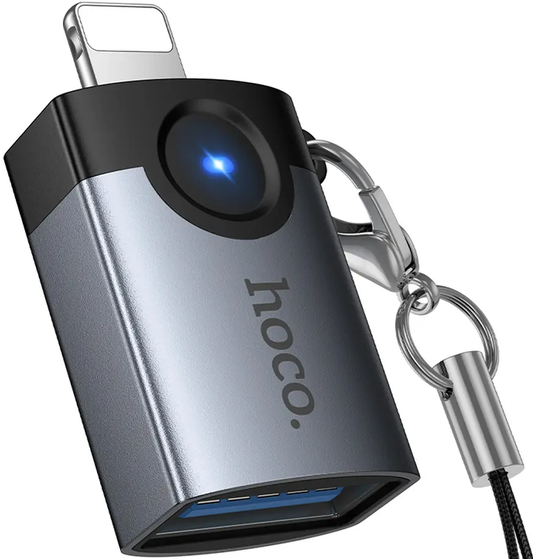Adaptador OTG Lightning - USB-A HOCO UA46, Gris