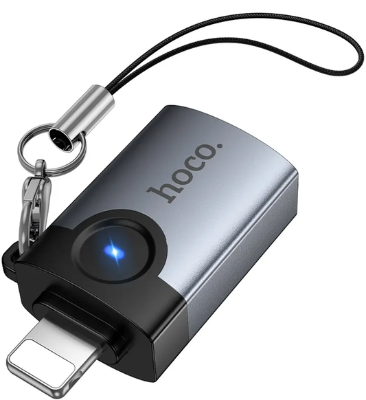 Adaptador OTG Lightning - USB-A HOCO UA46, Gris