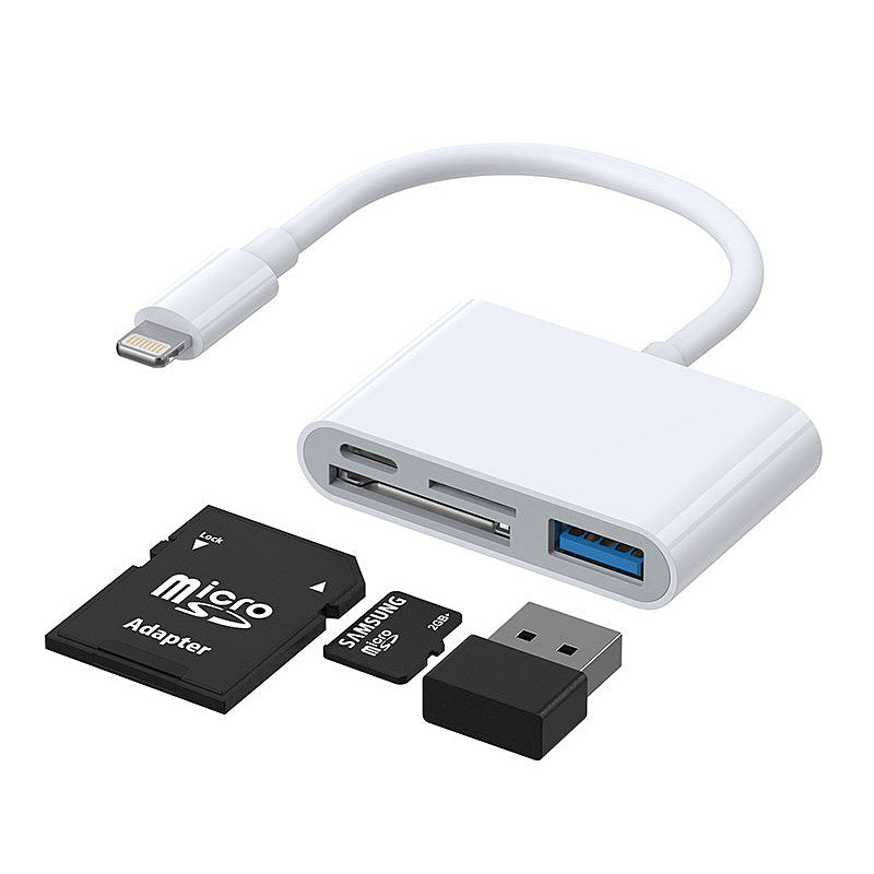 Joyroom OTG Lightning - USB-A / microSD Joyroom, Blanco S-H142