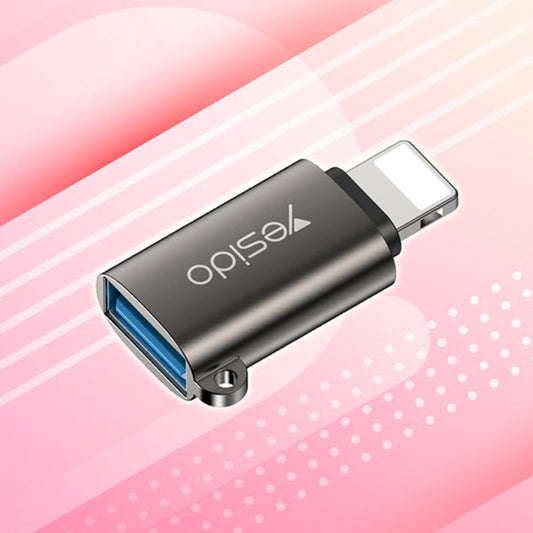 Adaptador OTG Lightning - USB-A Yesido GS14, Negro