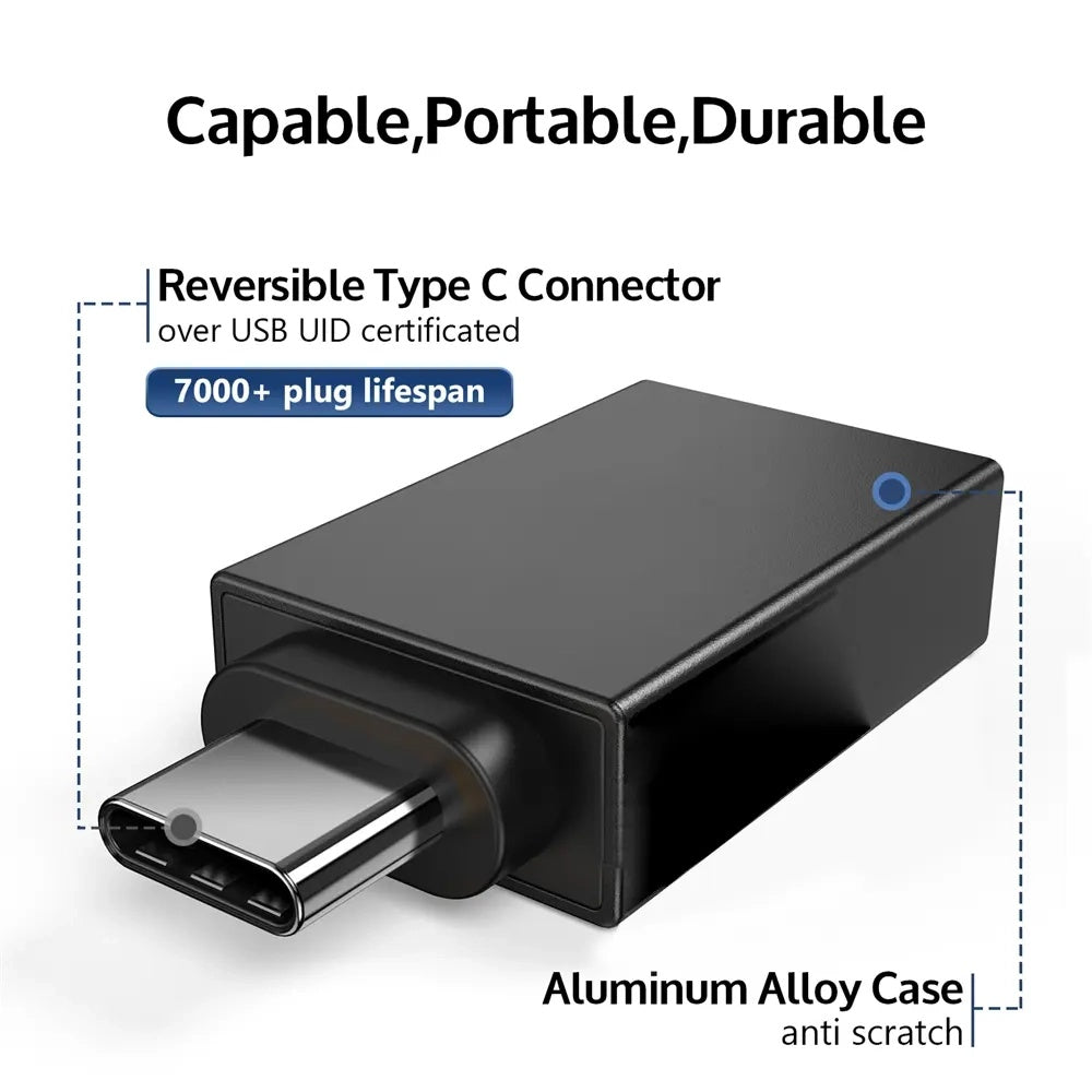 Adaptador OTG microUSB / USB-C - USB-A Techsuit A13 DuoVoltX, Gris, Set 2 piezas