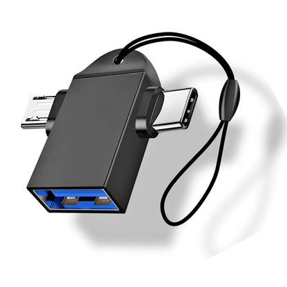 OTG Adapter microUSB / USB-C - USB-A Techsuit A16 TwoVoltX, Black