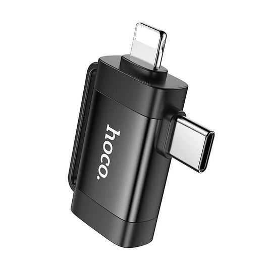 Adaptador OTG USB-C / Lightning - USB-A HOCO UA31F, Negro