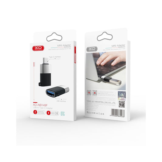 Adaptador OTG USB-A - USB-C XO Design NB149-F, Negro