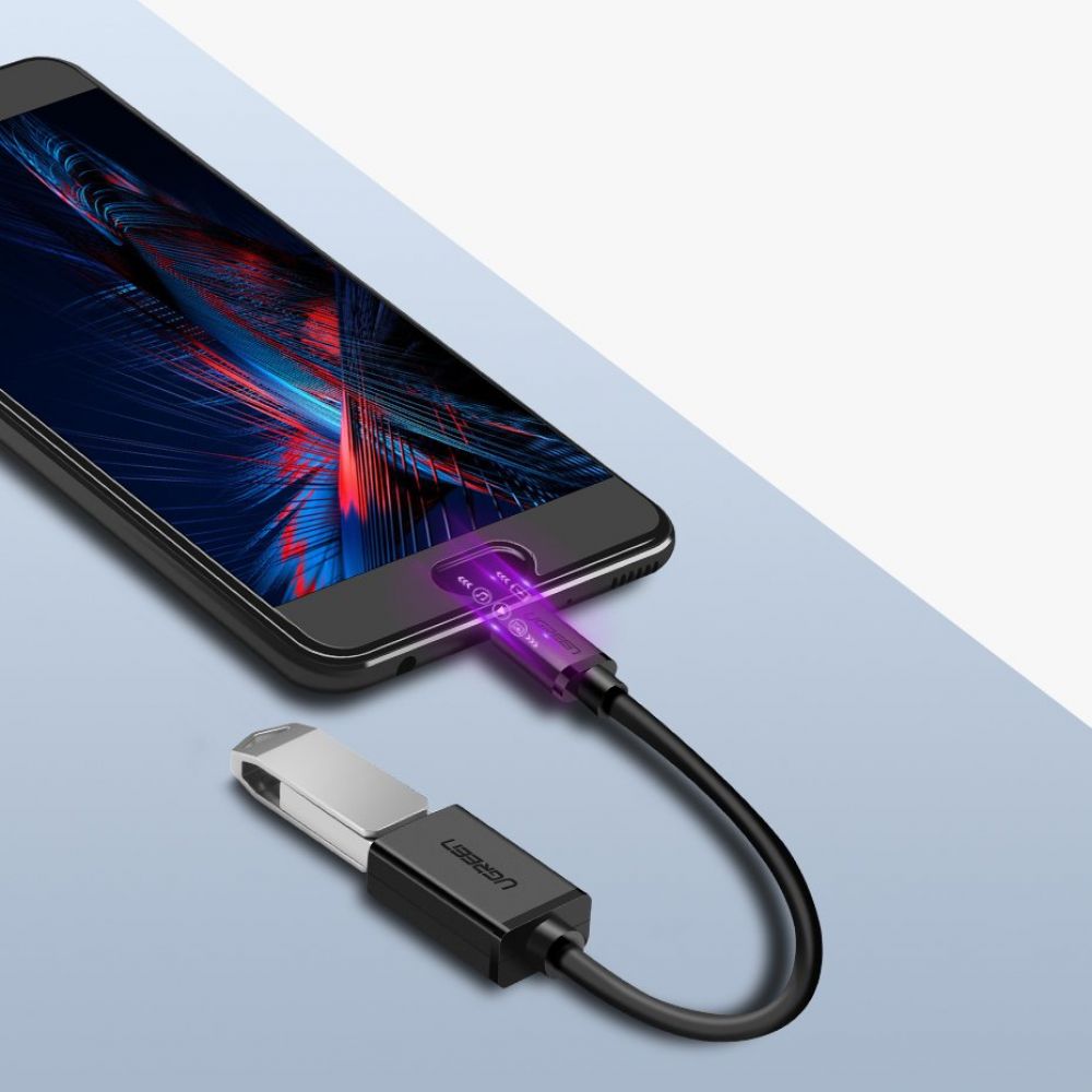 Adaptador USB-C a USB-A OTG UGREEN US154, Negro 
