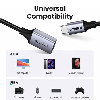 Adaptador OTG USB-C - USB-A UGREEN US378 (70889), Gris