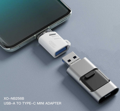 Adaptador OTG USB-C - USB-A XO Design NB256B, Blanco