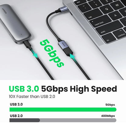 Adaptador OTG USB-C - USB-A UGREEN US378 (70889), Gris
