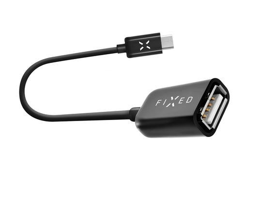 OTG USB-C to USB-A Fixed Adapter, Black