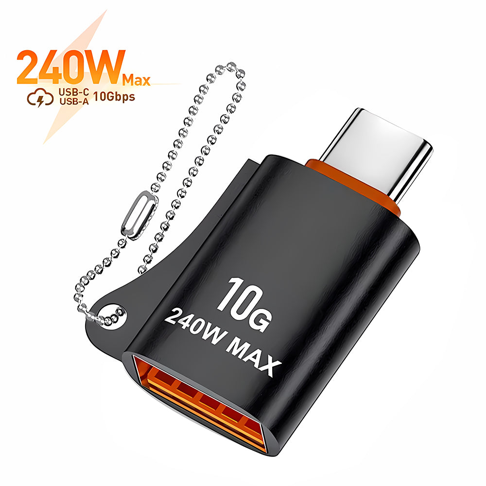 OTG USB-C to USB-A Techsuit A1 HyperPort Adapter, Black Orange