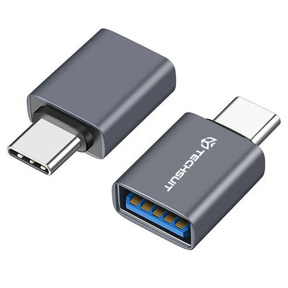 Adaptador OTG USB-C - USB-A Techsuit A8 SlateVolt, Gris