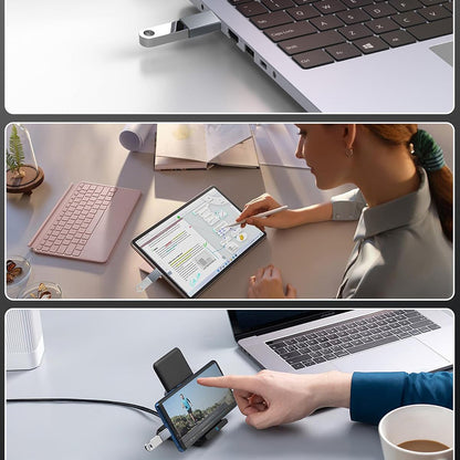 Adaptador OTG USB-C - USB-A Techsuit A8 SlateVolt, Gris