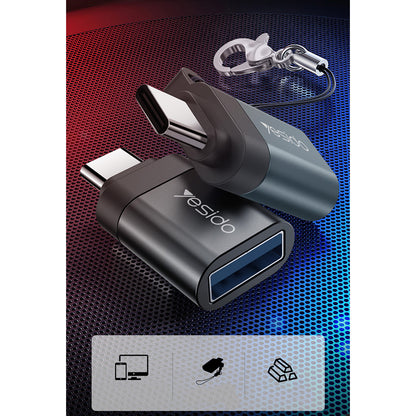 Adaptador OTG USB-C - USB-A Yesido GS06, Negro