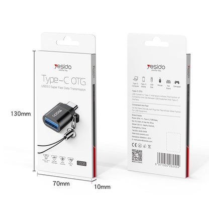 Adaptador OTG USB-C - USB-A Yesido GS06, Negro