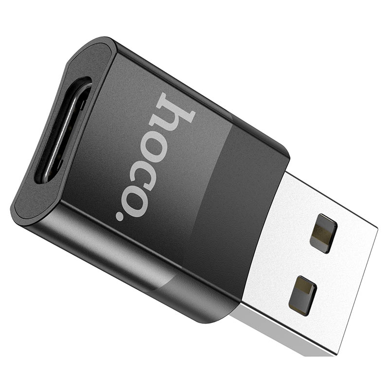 Adaptador de datos y carga USB-C - USB-A HOCO UA17, Negro