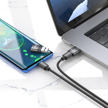 Adaptador de datos y carga USB-C - USB-A HOCO UA17, Negro