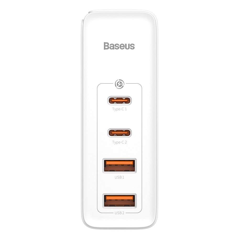 Cargador de red Baseus GaN2 Pro, 100W, 3A, 2 x USB-A - 2 x USB-C, Blanco CCGAN2P-L02