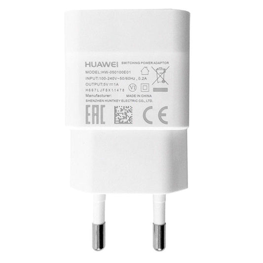 Cargador de red Huawei HW-050100E01, 5W, 1A, 1 x USB-A, Blanco 02221186