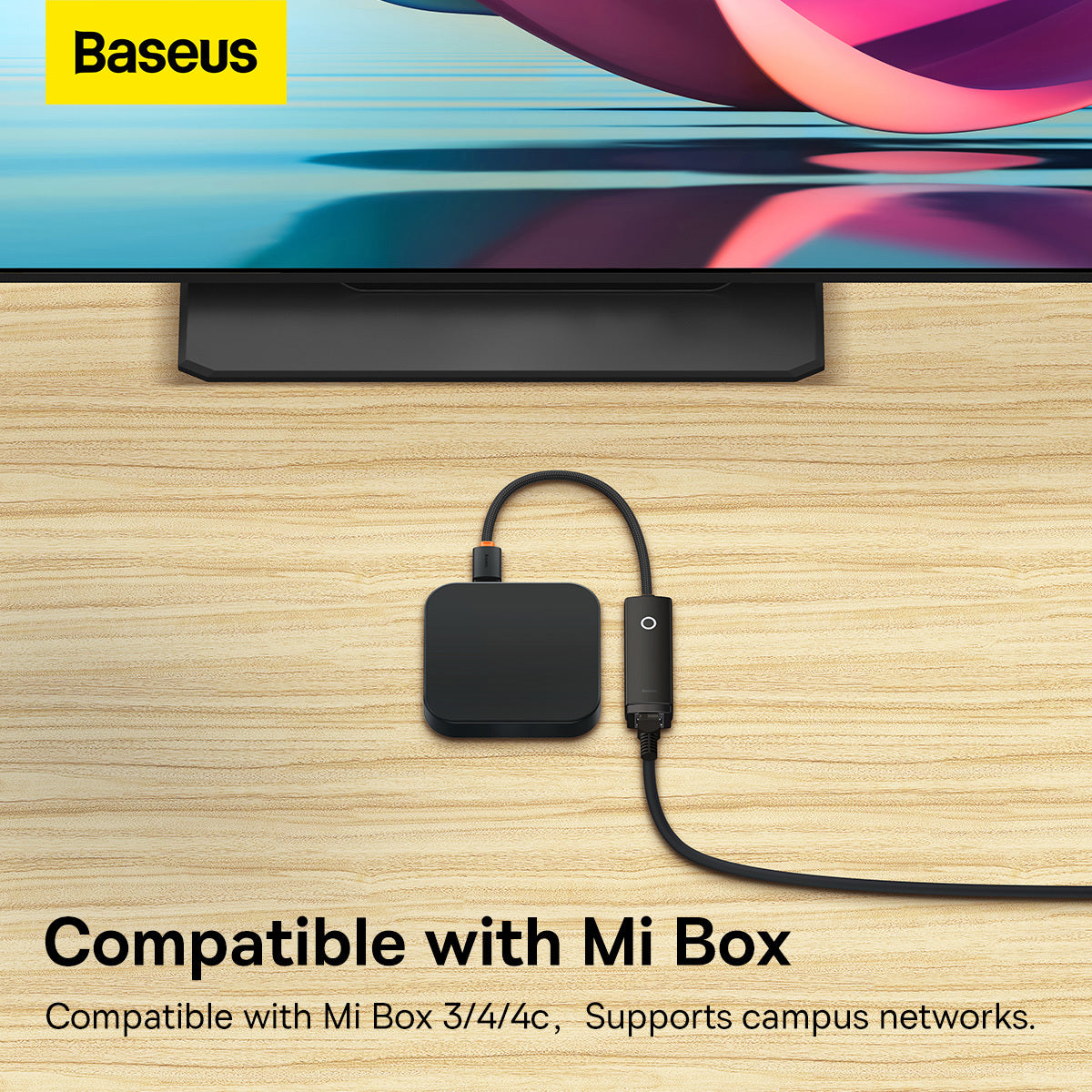 Adaptador de red Baseus Lite, USB-C - RJ45, negro WKQXX000301 