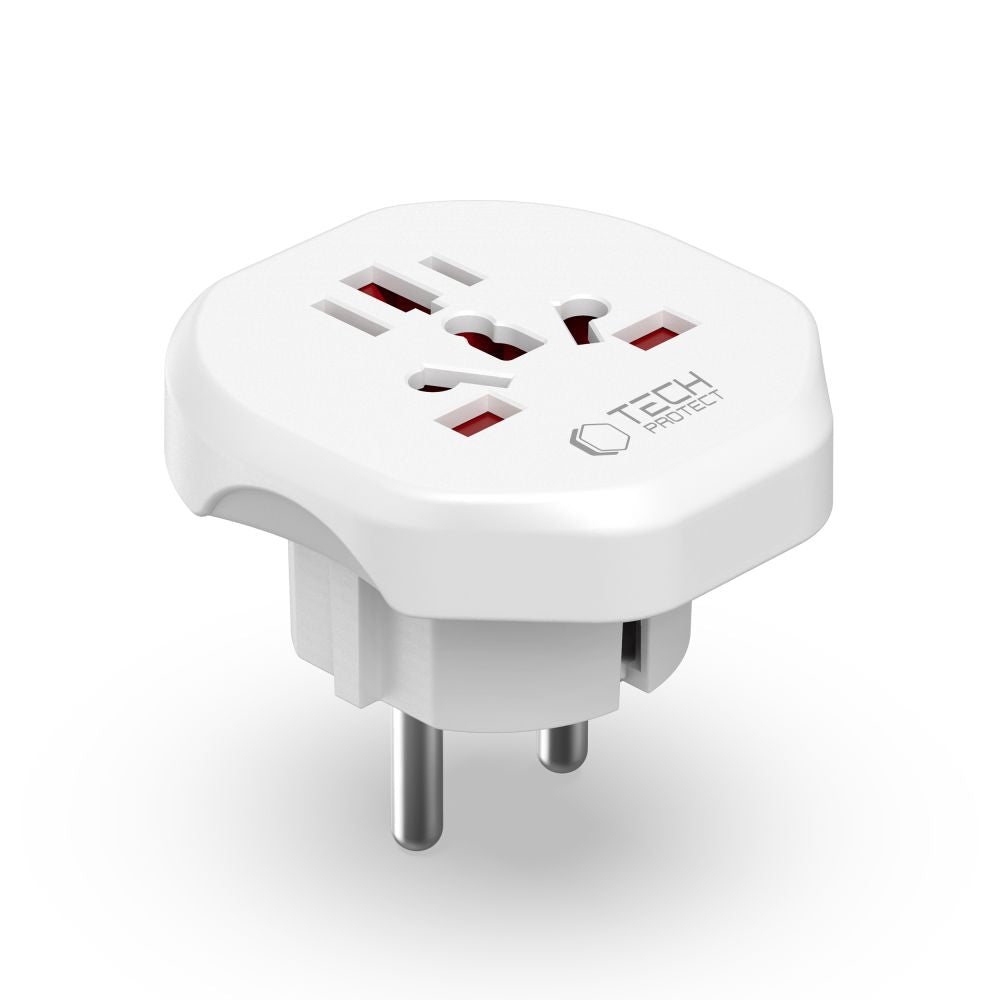 Adaptador de red Tech-Protect US / UK / AU / AU / FI / CN - Europa, Blanco 