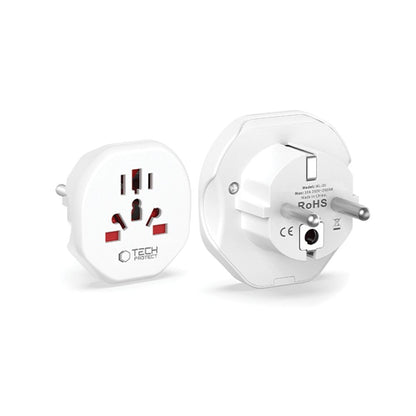 Adaptador de red Tech-Protect US / UK / AU / AU / FI / CN - Europa, Blanco 