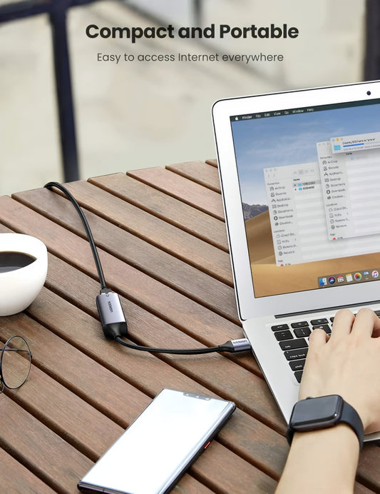 Tarjeta de Red UGREEN CM209, RJ45, USB, Gris