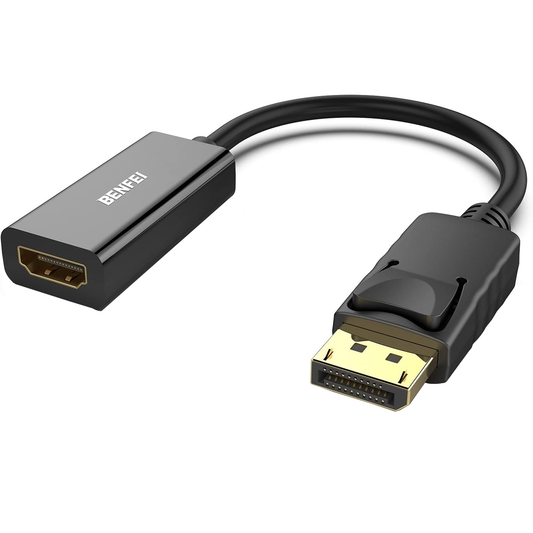 Adaptador de Video Benfei, DisplayPort - HDMI, 4K, Negro