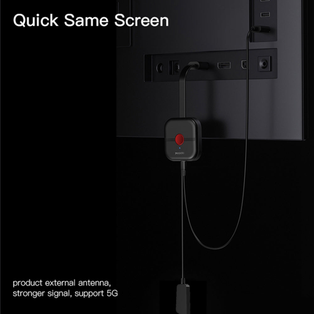 Adaptador Multimedia Inalámbrico Yesido TV10, Negro