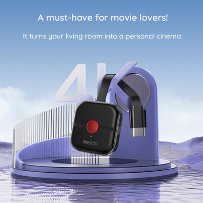 Adaptador Multimedia Inalámbrico Yesido TV10, Negro