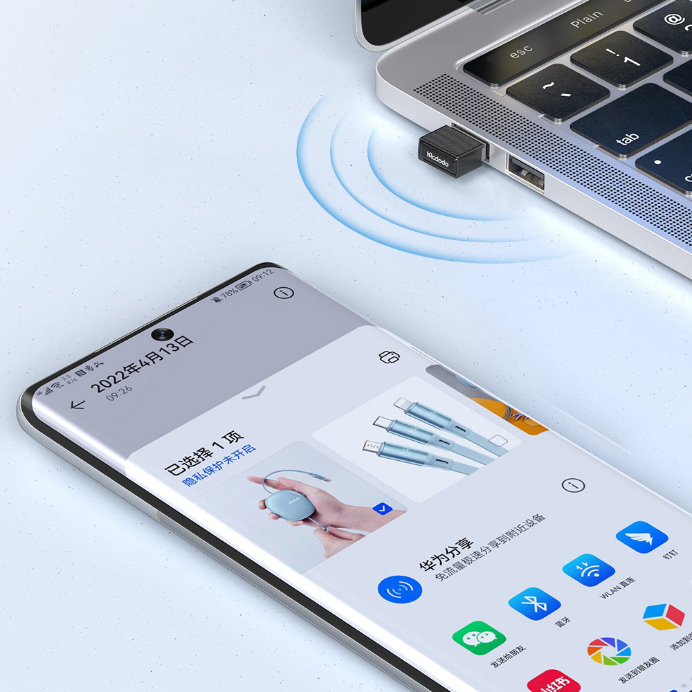 Adaptador inalámbrico McDodo OT-1580, Negro